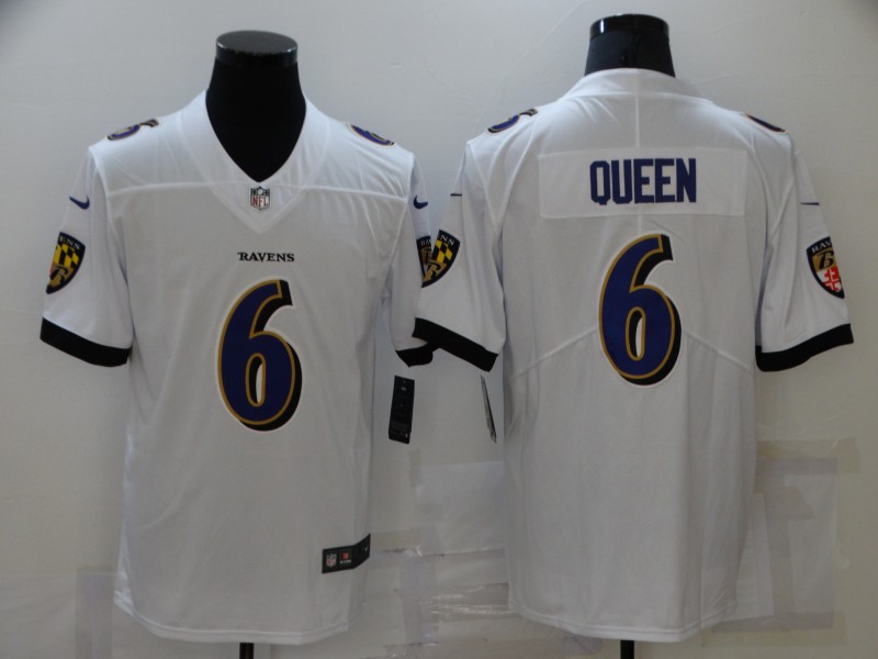 Men Baltimore Ravens #6 Queen White Nike Vapor Untouchable Limited 2021 NFL Jersey